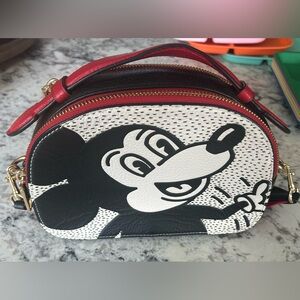 Coach Crossbody Bag - Black, White, and Red